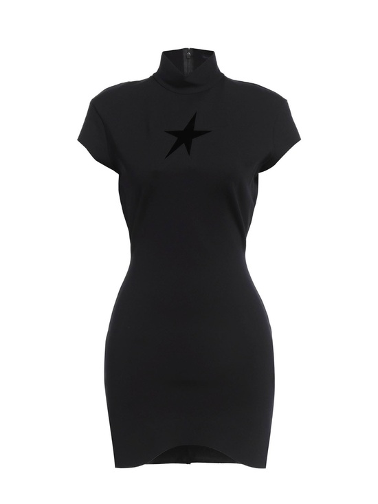 Mugler Dresses & Skirts - Mugler Black Star-Accent Mini Bodycon Dress